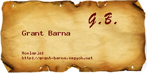 Grant Barna névjegykártya